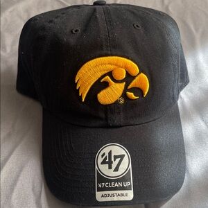 47 Brand Black Cap with Gold Emblem